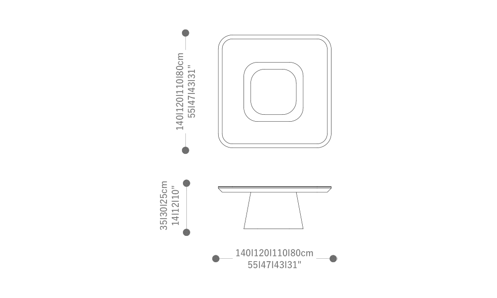 Image of the main dimensions of the product